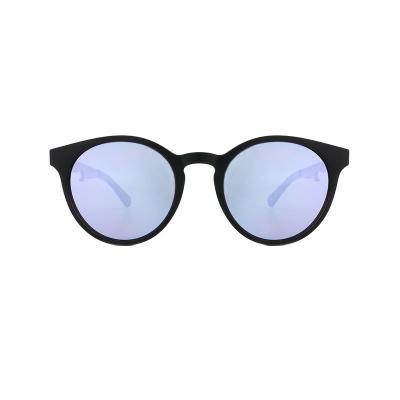 H10361(1) Unisex Polarized black Hybrid Full Rim Round Modern Sunglasses Eyewear