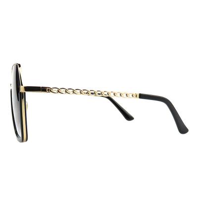 H10326(7) Women's Spring Hinge gold Hybrid Semi Rimless Geometric Modern Sunglasses Eyewear