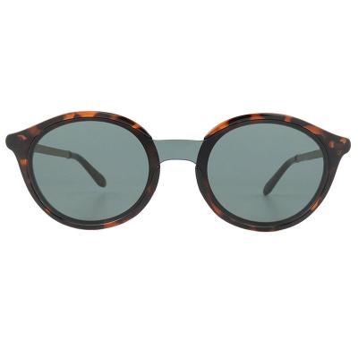 H10379(2) Women's Hand Polished brown/tortoiseshell Hybrid Full Rim Round Vintage Sunglasses Eyewear