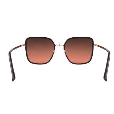 H10390(1) Women's Scratch Resistant black with gold accents Hybrid Full Rim Square Luxury Sunglasses Eyewear
