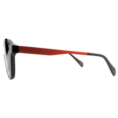 H10378(1) Unisex Spring Hinge charcoal gray/smoke Hybrid Full Rim Round Modern Sunglasses Eyewear