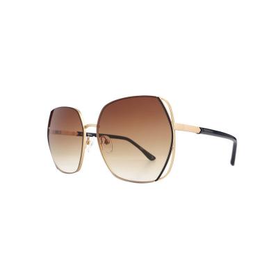 H10369(1) Women's Polarized gold Hybrid Semi Rimless Geometric Luxury Sunglasses Eyewear