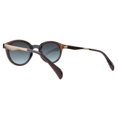 H10378(3) Unisex Durable charcoal gray/smoke Hybrid Full Rim Round Modern Sunglasses Eyewear
