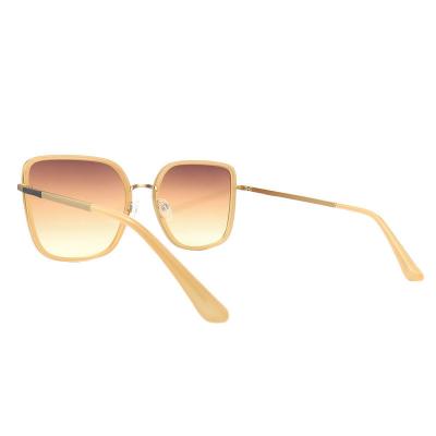 H10390(2) Women's Scratch Resistant black with gold accents Hybrid Full Rim Square Luxury Sunglasses Eyewear