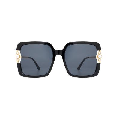 H10377(1) Women's Durable black Hybrid Full Rim Square Luxury Sunglasses Eyewear