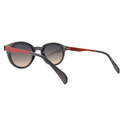 H10378(1) Unisex Spring Hinge charcoal gray/smoke Hybrid Full Rim Round Modern Sunglasses Eyewear