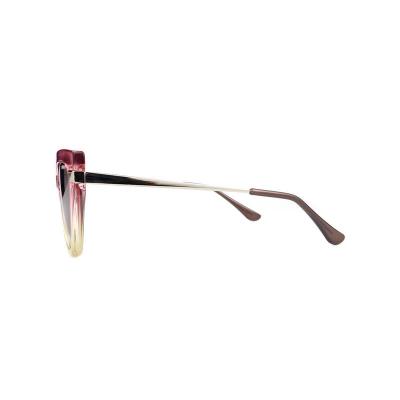 H10373(1) Women's Lightweight pink to yellow gradient (ombre) Hybrid Full Rim Cat Eye Modern Sunglasses Eyewear