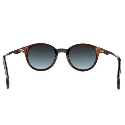H10378(3) Unisex Durable charcoal gray/smoke Hybrid Full Rim Round Modern Sunglasses Eyewear