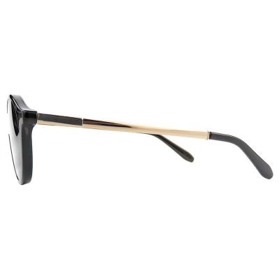 H10379(3) Women's Hand Polished brown/tortoiseshell Hybrid Full Rim Round Vintage Sunglasses Eyewear