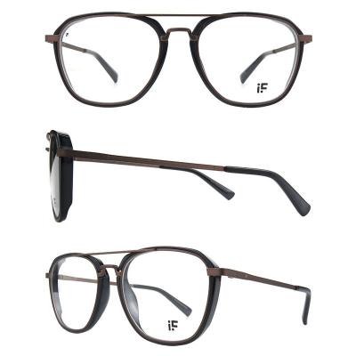 H10384 Unisex Premium Quality gold Hybrid Full Rim Aviator Modern Sunglasses Eyewear