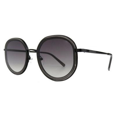 H10387(3) Women's Spring Hinge rose gold with brown Hybrid Full Rim Round Luxury Sunglasses Eyewear