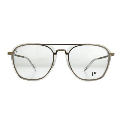 H10384(1) Unisex Polarized gold Hybrid Full Rim Aviator Modern Sunglasses Eyewear