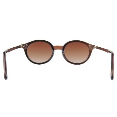 H10379(1) Women's Polarized brown/tortoiseshell Hybrid Full Rim Round Vintage Sunglasses Eyewear
