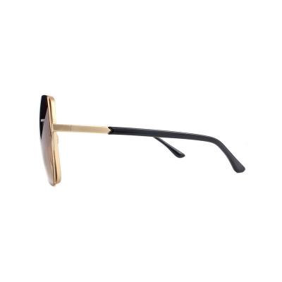 H10369(1) Women's Polarized gold Hybrid Semi Rimless Geometric Luxury Sunglasses Eyewear