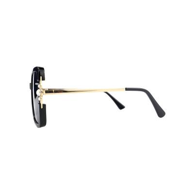 H10377(1) Women's Durable black Hybrid Full Rim Square Luxury Sunglasses Eyewear