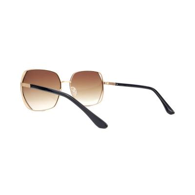 H10369(1) Women's Polarized gold Hybrid Semi Rimless Geometric Luxury Sunglasses Eyewear