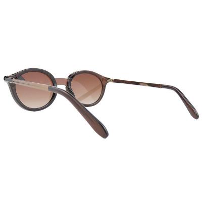 H10379(1) Women's Polarized brown/tortoiseshell Hybrid Full Rim Round Vintage Sunglasses Eyewear