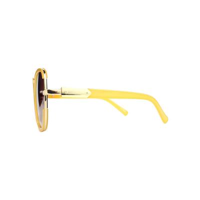 H10372(1) Women's Spring Hinge yellow Hybrid Full Rim Geometric Luxury Sunglasses Eyewear