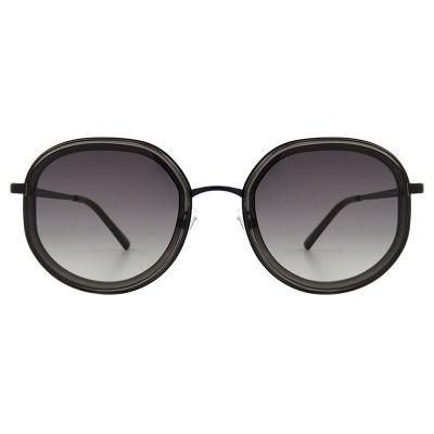 H10387(3) Women's Spring Hinge rose gold with brown Hybrid Full Rim Round Luxury Sunglasses Eyewear