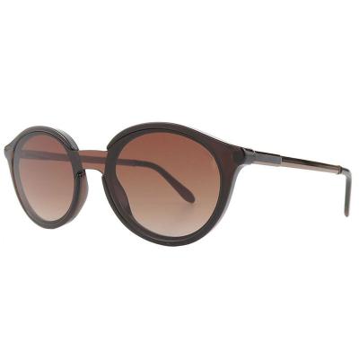 H10379(1) Women's Polarized brown/tortoiseshell Hybrid Full Rim Round Vintage Sunglasses Eyewear
