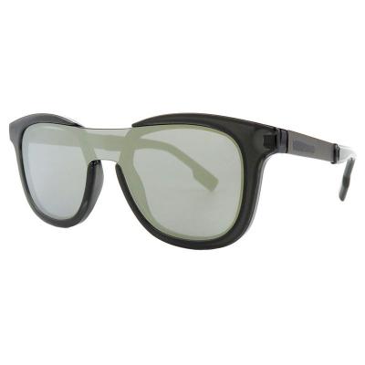 H10381(1) Unisex Spring Hinge dark olive green Hybrid Full Rim Wayfarer Modern Sunglasses Eyewear