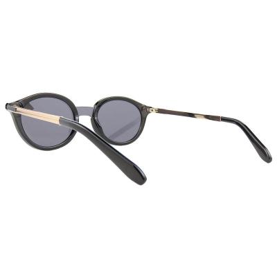 H10379(3) Women's Hand Polished brown/tortoiseshell Hybrid Full Rim Round Vintage Sunglasses Eyewear