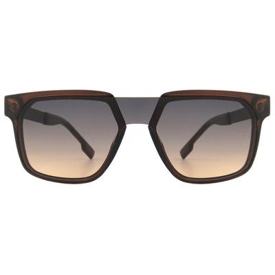 H10382(1) Unisex Lightweight tortoiseshell brown Hybrid Full Rim Square Luxury Sunglasses Eyewear