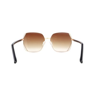 H10369(1) Women's Polarized gold Hybrid Semi Rimless Geometric Luxury Sunglasses Eyewear