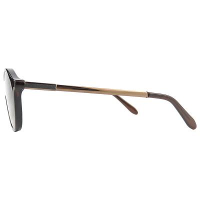 H10379(1) Women's Polarized brown/tortoiseshell Hybrid Full Rim Round Vintage Sunglasses Eyewear