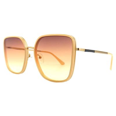 H10390(2) Women's Scratch Resistant black with gold accents Hybrid Full Rim Square Luxury Sunglasses Eyewear