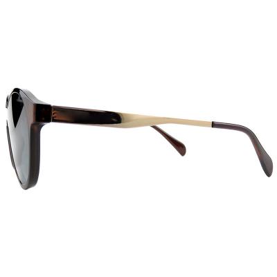 H10378(3) Unisex Durable charcoal gray/smoke Hybrid Full Rim Round Modern Sunglasses Eyewear