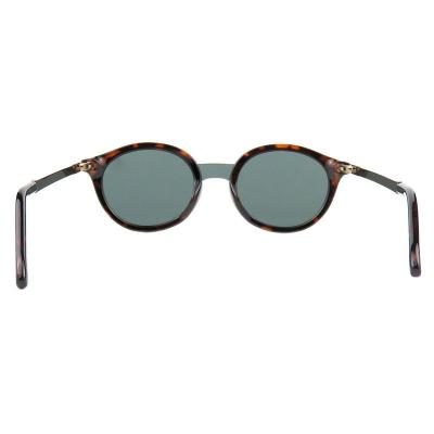 H10379(2) Women's Hand Polished brown/tortoiseshell Hybrid Full Rim Round Vintage Sunglasses Eyewear
