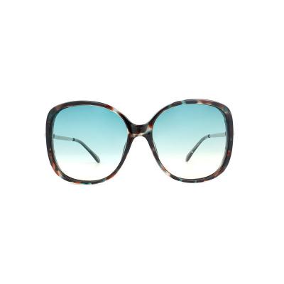 H10376(1) Women's Hand Polished multicolor tortoiseshell (turquoise/teal/amber/brown) Hybrid Full Rim Butterfly Modern Sunglasses Eyewear