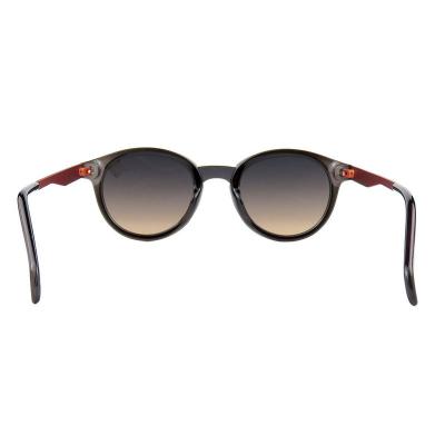 H10378(1) Unisex Spring Hinge charcoal gray/smoke Hybrid Full Rim Round Modern Sunglasses Eyewear