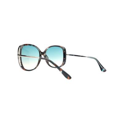 H10376(1) Women's Hand Polished multicolor tortoiseshell (turquoise/teal/amber/brown) Hybrid Full Rim Butterfly Modern Sunglasses Eyewear