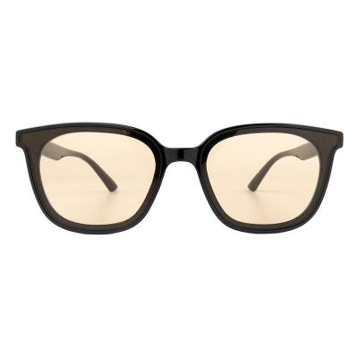 H10385(1) Unisex Spring Hinge black Hybrid Full Rim Square Modern Sunglasses Eyewear