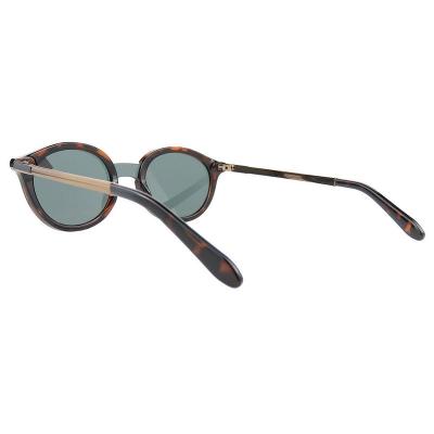 H10379(2) Women's Hand Polished brown/tortoiseshell Hybrid Full Rim Round Vintage Sunglasses Eyewear