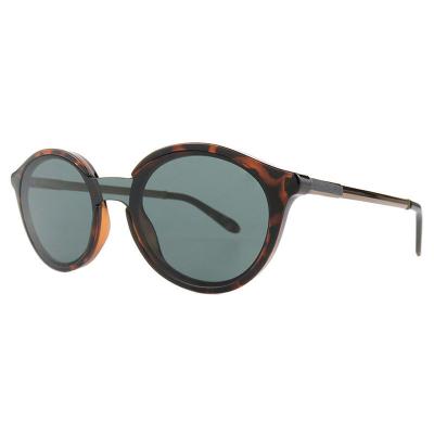H10379(2) Women's Hand Polished brown/tortoiseshell Hybrid Full Rim Round Vintage Sunglasses Eyewear
