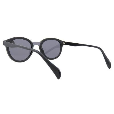 H10378(2) Unisex Lightweight charcoal gray/smoke Hybrid Full Rim Round Modern Sunglasses Eyewear
