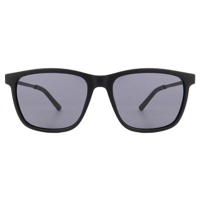 H10380(1) Unisex Durable matte black Hybrid Full Rim Wayfarer Modern Sunglasses Eyewear