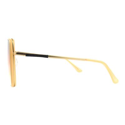 H10390(2) Women's Scratch Resistant black with gold accents Hybrid Full Rim Square Luxury Sunglasses Eyewear