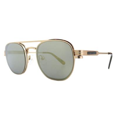 H10396(1) Unisex Scratch Resistant gold Hybrid Full Rim Aviator Luxury Sunglasses Eyewear