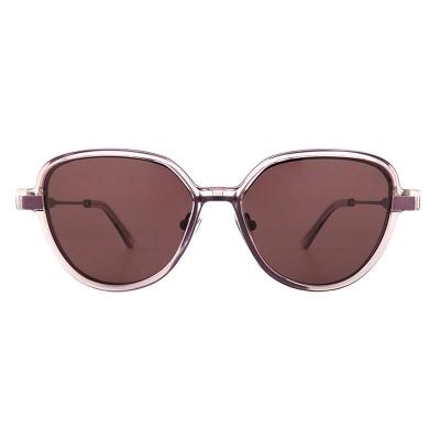 H10398(3) Unisex Lightweight amber/honey brown Hybrid Full Rim Round Vintage Sunglasses Eyewear