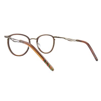H10393(2) Unisex Lightweight gold Hybrid Full Rim Round Vintage Sunglasses Eyewear