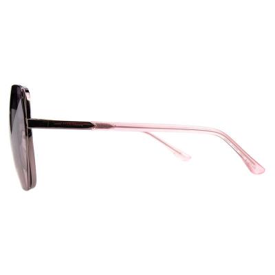 H10407(1) Women's UV400 Protection gunmetal/silver Hybrid Full Rim Geometric Luxury Sunglasses Eyewear