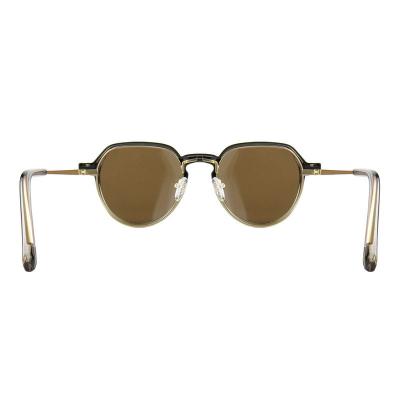 H10400(2) Unisex Spring Hinge burgundy gradient Hybrid Full Rim Geometric Modern Sunglasses Eyewear