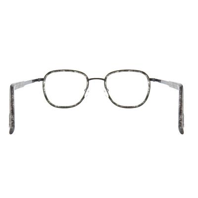 H10395(1) Unisex Spring Hinge gray marbled Hybrid Full Rim Geometric Modern Sunglasses Eyewear