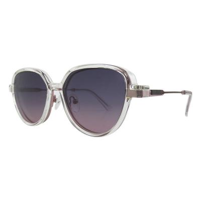 H10398(2) Unisex Scratch Resistant amber/honey brown Hybrid Full Rim Round Vintage Sunglasses Eyewear