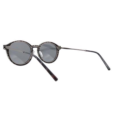H10399(3) Unisex Spring Hinge burgundy Hybrid Full Rim Round Vintage Sunglasses Eyewear