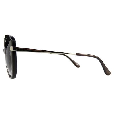 H10411(1) Women's Durable dark brown Hybrid Full Rim Round Vintage Sunglasses Eyewear